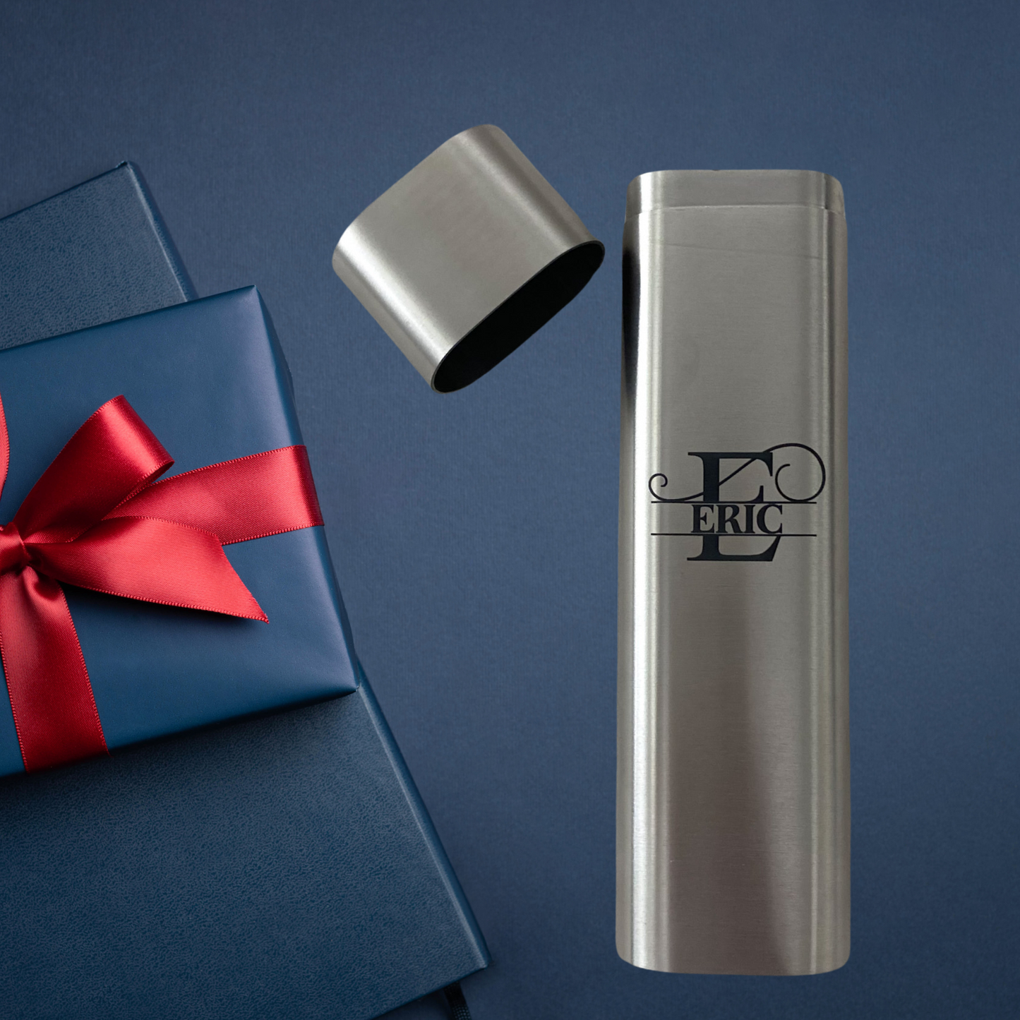 Engraved Cigar Case Brushed Steel Portable Holder Gift Idea For Dad Anniversary Gift Groomsman Present Luxury Item Travel Accessory Metal