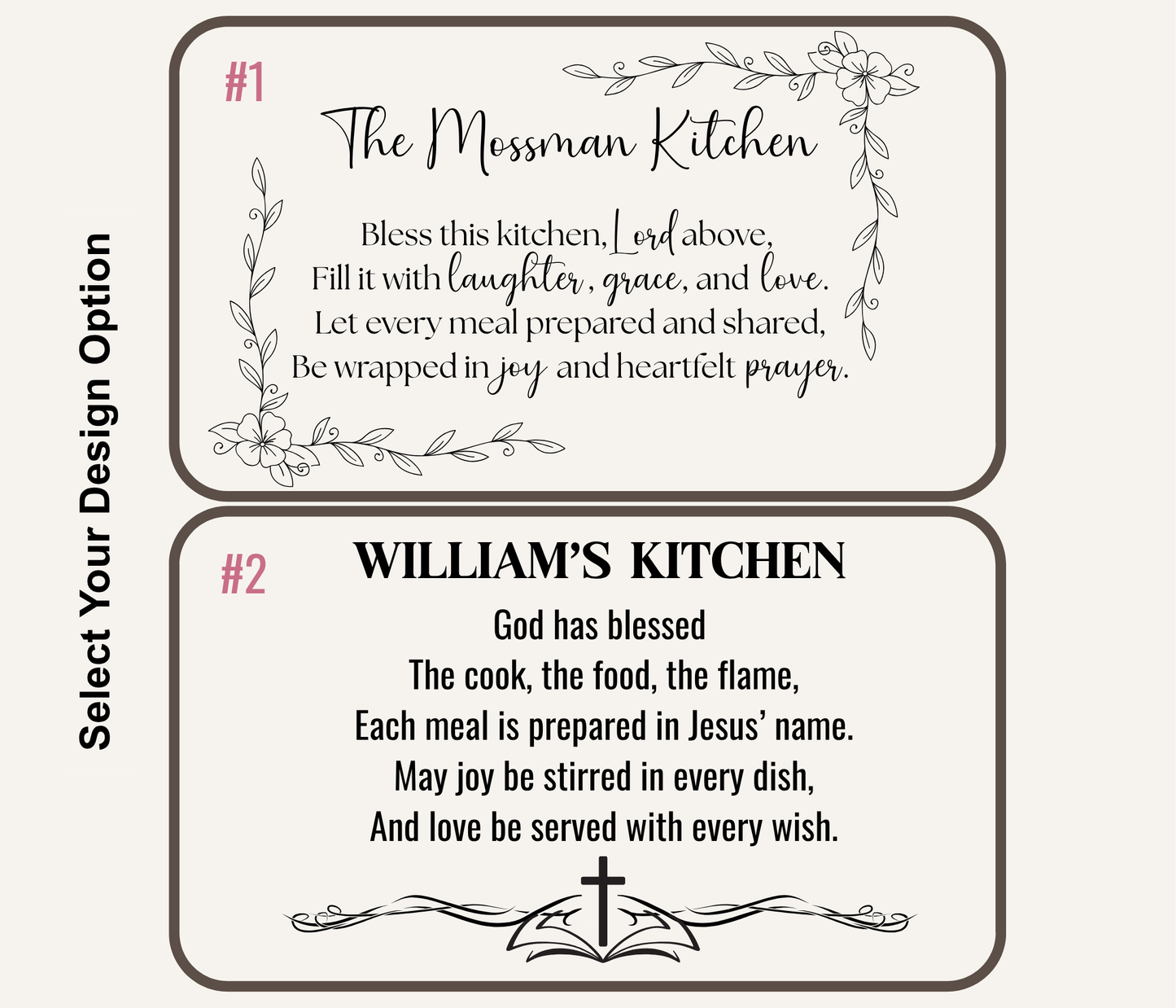 Engraved Cutting Board with Prayer and Family Name Engraved