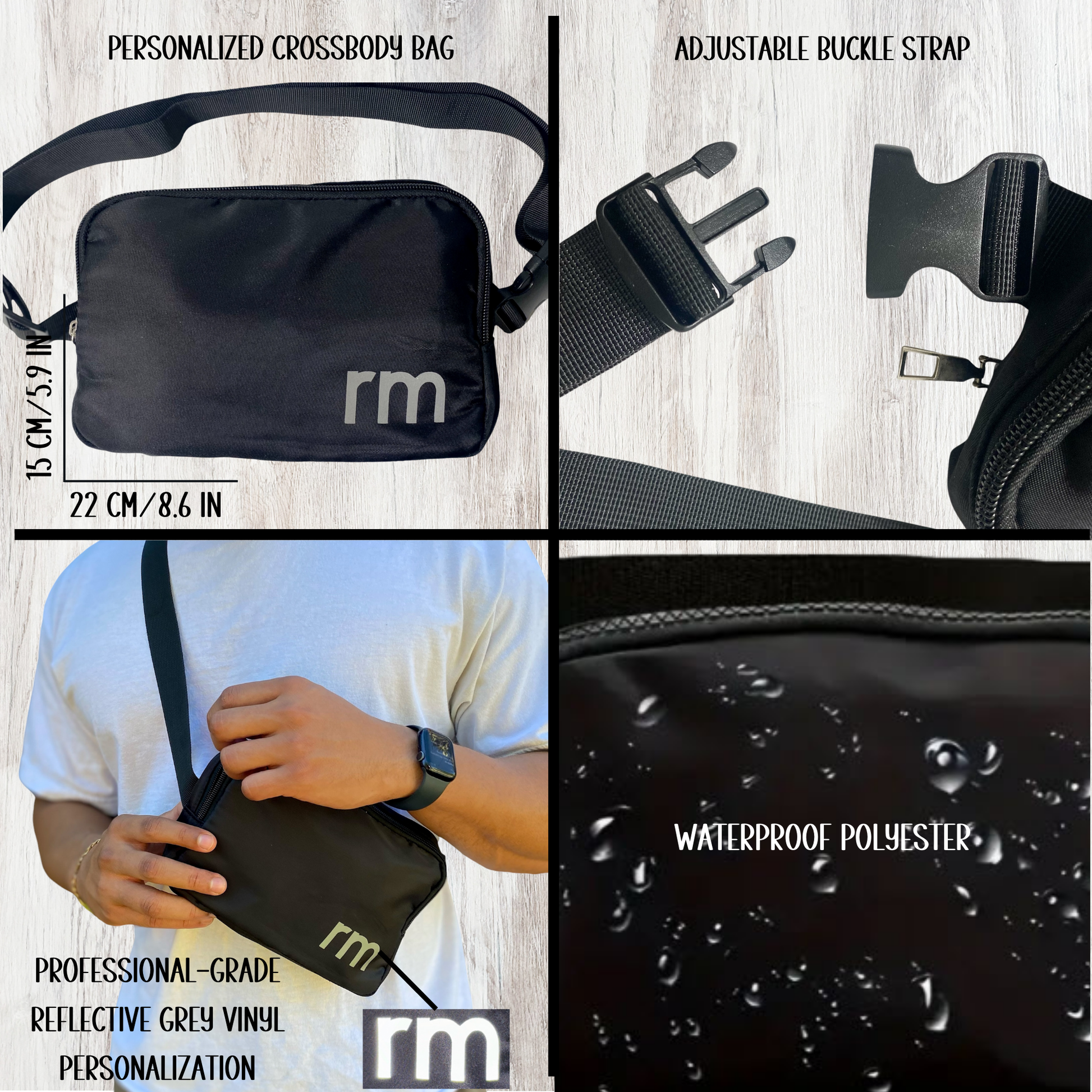 Man Bag Black Cross Body