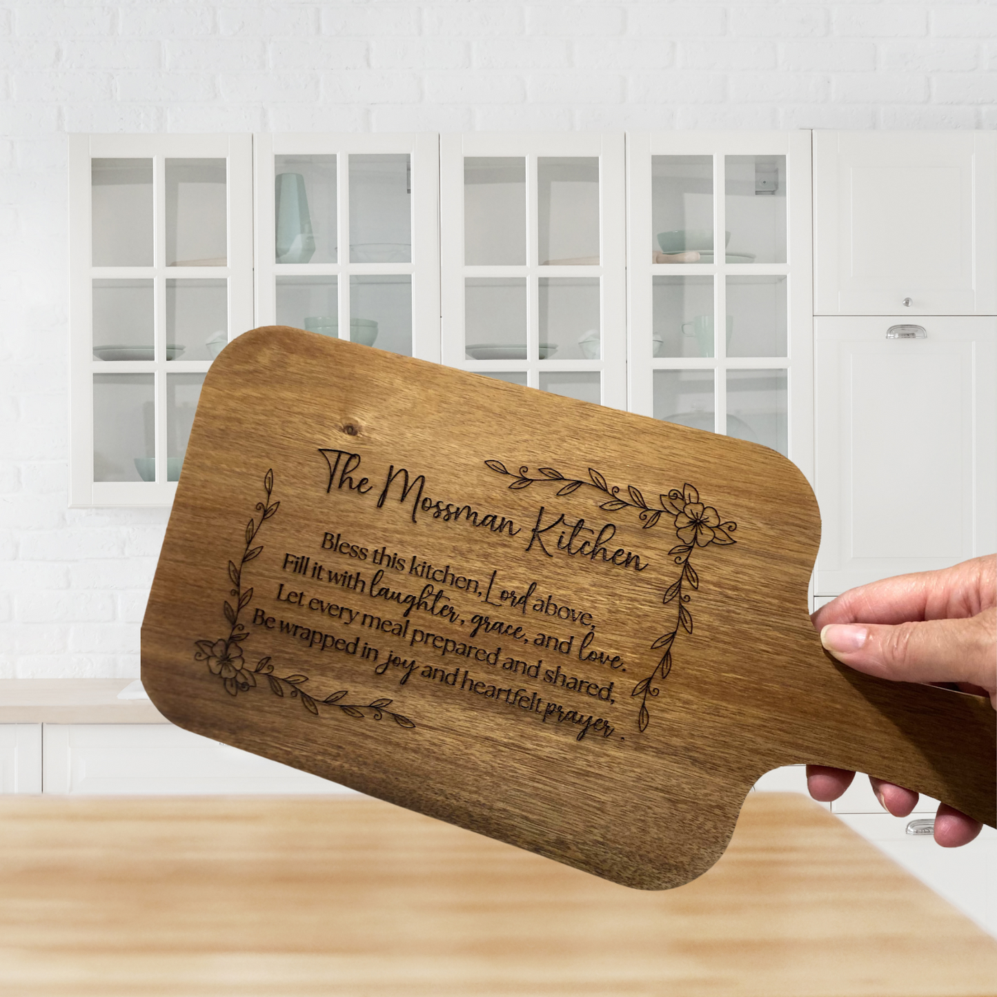 Custom Kitchen Prayer Board Personalized Family Name Engraved