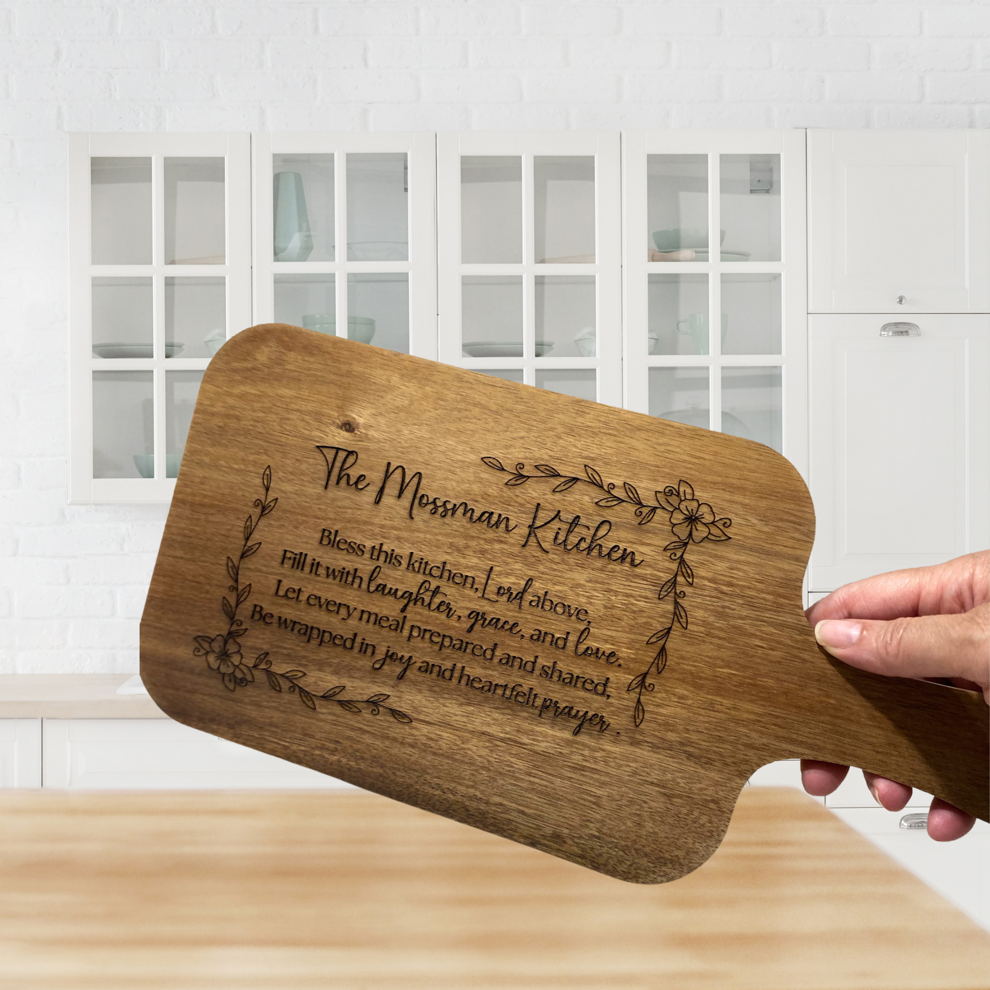 Custom Kitchen Prayer Board Personalized Family Name Engraved