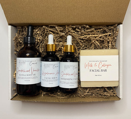 Gift for Mom Birthday Gift Skincare Anti-Aging Set with Body Oil Gift Box Grooming Gift for Her